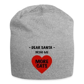 Weihnachtsdesign Katze - Jersey-Beanie - Grau meliert - Vorne