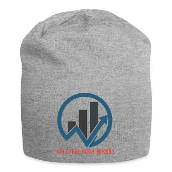 Abstraktes Business- und Wachstumsmotiv - Jersey-Beanie - Grau meliert - Vorne