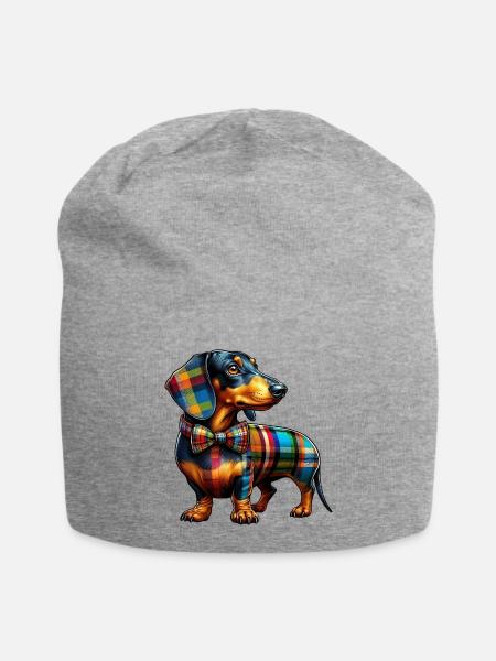 Dachshund - Jersey-Beanie - Grau meliert