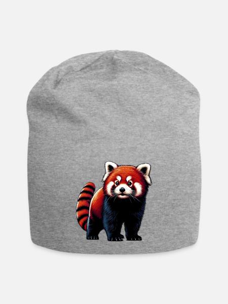 Kleiner Panda - Jersey-Beanie - Grau meliert