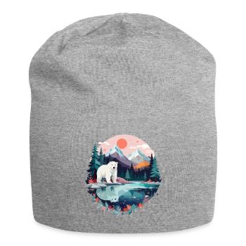 ours polaire faune faune nature nature - Bonnet en jersey - gris chiné - Devant