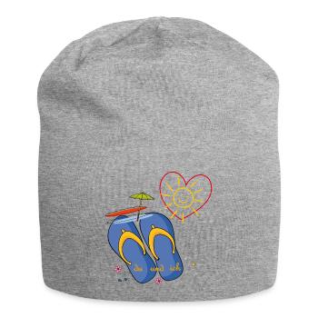 Urlaub am Meer - Jersey-Beanie - Grau meliert - Vorne