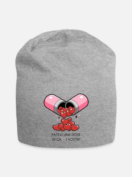 Liebespille - Jersey-Beanie - Grau meliert