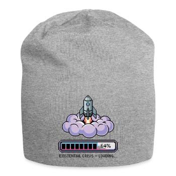 Digital Retro – Existential Crisis – Loading... - Jersey-Beanie - Grau meliert - Vorne