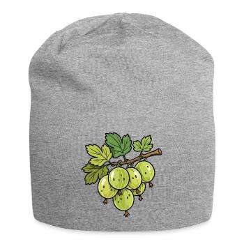 Stachelbeeren Zweig Illustration - Jersey-Beanie - Grau meliert - Vorne