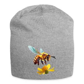 Honigbiene - Jersey-Beanie - Grau meliert - Vorne