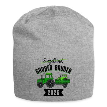 Einzelkind Großer Bruder 2026 Schwangerschaft Baby - Jersey-Beanie - Grau meliert - Vorne