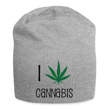 J'aime le cannabis - Bonnet en jersey - gris chiné - Devant