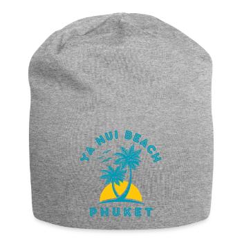Phuket Beach Palmensonnenuntergang - Jersey-Beanie - Grau meliert - Vorne