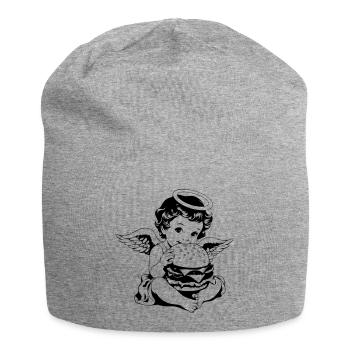 Burger Engel – Cherub isst Hamburger Vintage - Jersey-Beanie - Grau meliert - Vorne