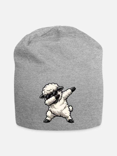 Dabbing Schaf - Jersey-Beanie - Grau meliert