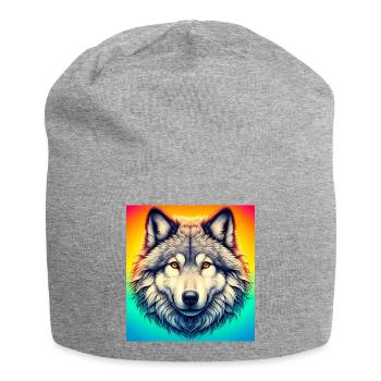Wolf - Jersey Beanie - heather grey - Front