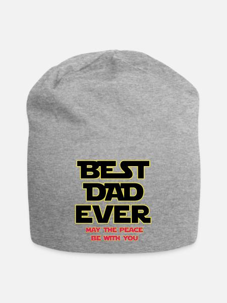 Bester Vater aller Zeiten Neon-Umrisse - Jersey-Beanie - Grau meliert