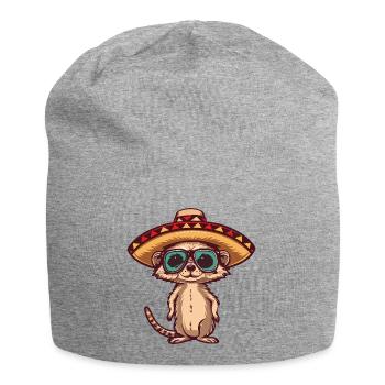 Meerkat Funny Sombrero - Jersey Beanie - heather grey - Front