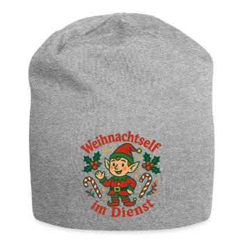 Weihnachtself im Dienst - Jersey-Beanie - Grau meliert - Vorne