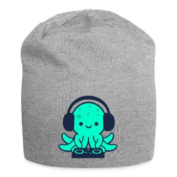DJ Pieuvre sous-marine avec casque - Bonnet en jersey - gris chiné - Devant