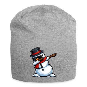 Dabbing Schneemann - Jersey-Beanie - Grau meliert - Vorne
