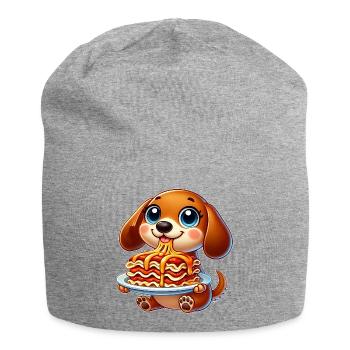Lustiger Dackel Lasagne Italienische Küche Hund - Jersey-Beanie - Grau meliert - Vorne