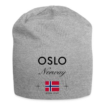 Oslo Norwegen Koordinaten Reise Souvenir - Jersey-Beanie - Grau meliert - Vorne