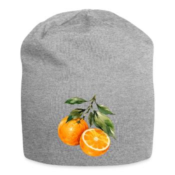 Orangen Aquarell Obstzweig - Jersey-Beanie - Grau meliert - Vorne