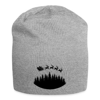Santa Claus Sleigh Reindeer - Jersey Beanie - heather grey - Front