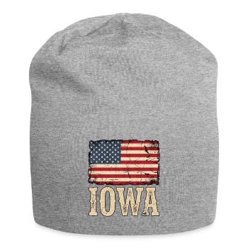IOWA USA Flag - Jersey Beanie - heather grey - Front