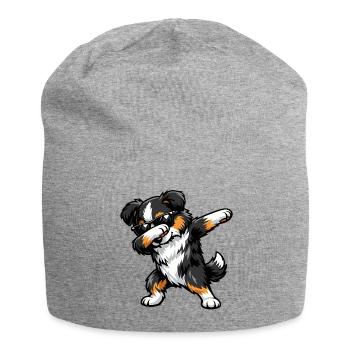 Dabbing Miniature American Shepherd - Jersey Beanie - heather grey - Front