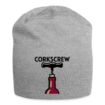 Korkenzieher Wein Grafik - Jersey-Beanie - Grau meliert - Vorne