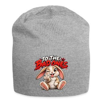 Provokanter Hase für die Bösen - Jersey-Beanie - Grau meliert - Vorne