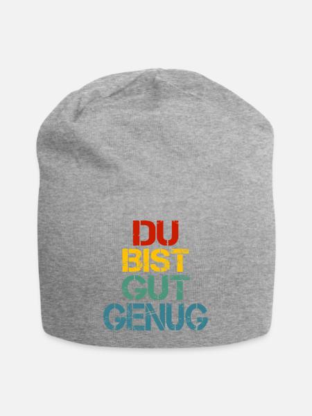 Du Bist Gut Genug Retro Bunt - Jersey-Beanie - Grau meliert