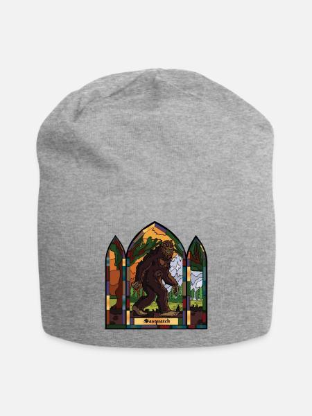 Sasquatch Buntglasfenster - Jersey-Beanie - Grau meliert