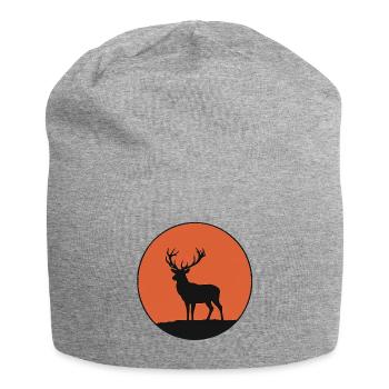 Hirsch Geweih Sonnenuntergang - Jersey-Beanie - Grau meliert - Vorne