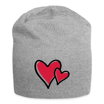 herzen symbol - Jersey-Beanie - Grau meliert - Vorne