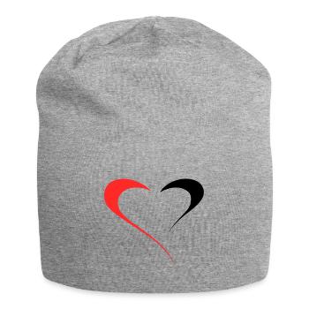 Dualité de l’Amour - Deux Faces Rouge/Noir - Bonnet en jersey - gris chiné - Devant