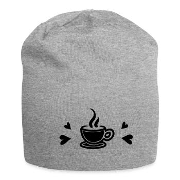 I love coffee - Jersey Beanie - heather grey - Front