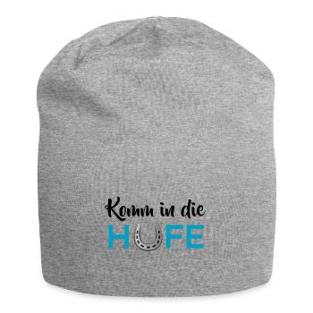Komm in die Hufe - Jersey-Beanie - Grau meliert - Vorne