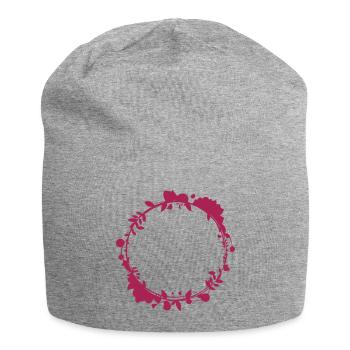 Leaves flower wreath garland flower flower tendril - Jersey Beanie - heather grey - Front