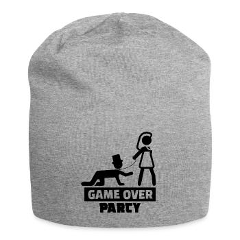 Game Over Bachelor Party Wedding Shower Marriage - Jersey Beanie - heather grey - Front