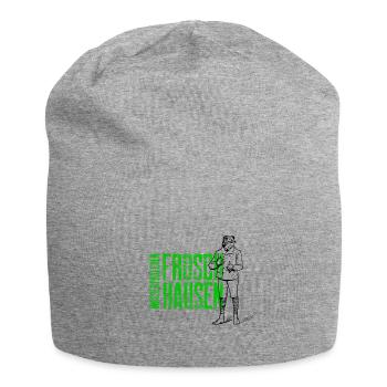 Südharz Merch - Froschhausen Wasserthaleben (grün) - Jersey-Beanie - Grau meliert - Vorne