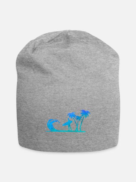 Surfer am Meer - Jersey-Beanie - Grau meliert