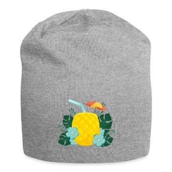 Boisson ananas / été / soleil - Bonnet en jersey - gris chiné - Devant