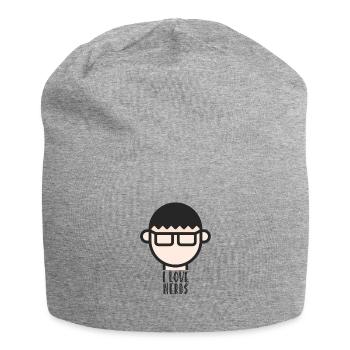 J'adore les nerds / freaks, les informaticiens, les informaticiens - Bonnet en jersey - gris chiné - Devant