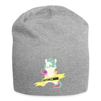 Caution extremely sweet unicorn - Jersey-Beanie - Grau meliert - Vorne