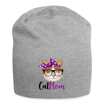 Cat Mom - Poster - Jersey Beanie - heather grey - Front
