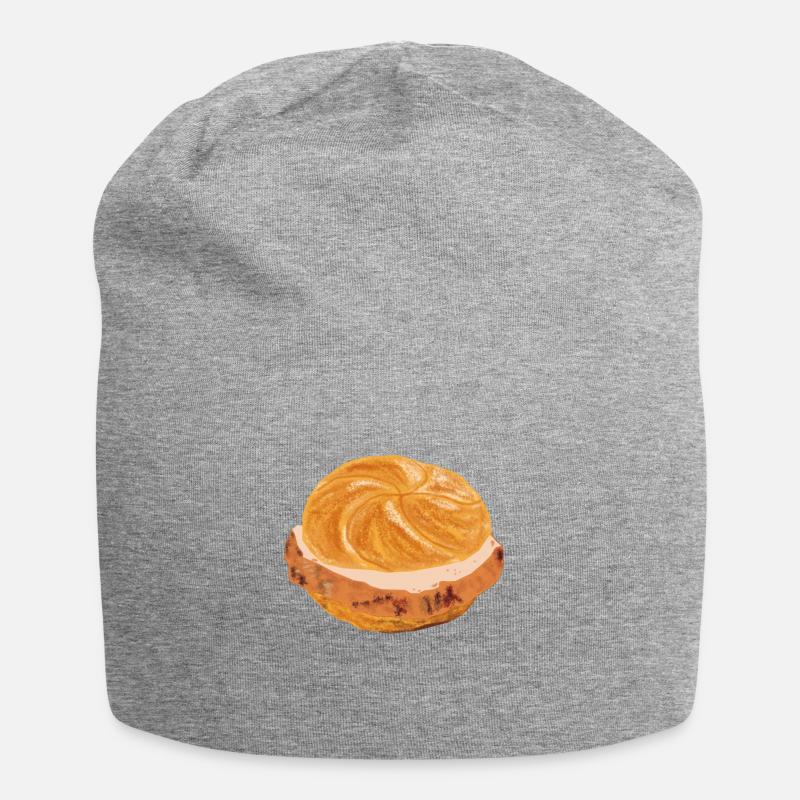 Leberkässemmel zum mitnehmen und verschenken - Jersey-Beanie - Grau meliert