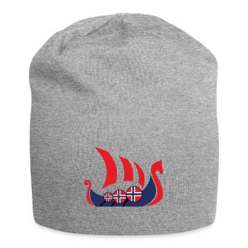 Navire Viking Norvège cadeau - Bonnet en jersey - gris chiné - Devant