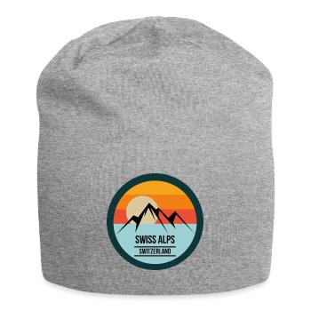 Schweizer Schweiz Alpen Berge Geschenk - Jersey-Beanie - Grau meliert - Vorne