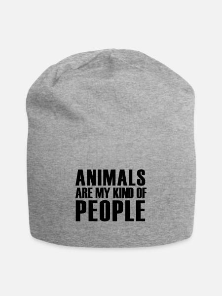 Tierschutz Animal Rights Spruch Geschenk - Jersey-Beanie - Grau meliert