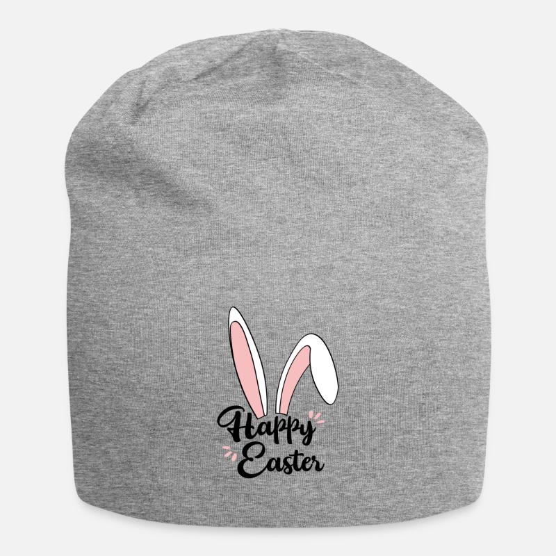 Happy Easter Ostern Osterhase Geschenk - Jersey-Beanie - Grau meliert