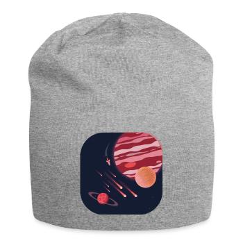 Planet red space planet space - Jersey Beanie - heather grey - Front